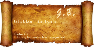 Glatter Barbara névjegykártya
